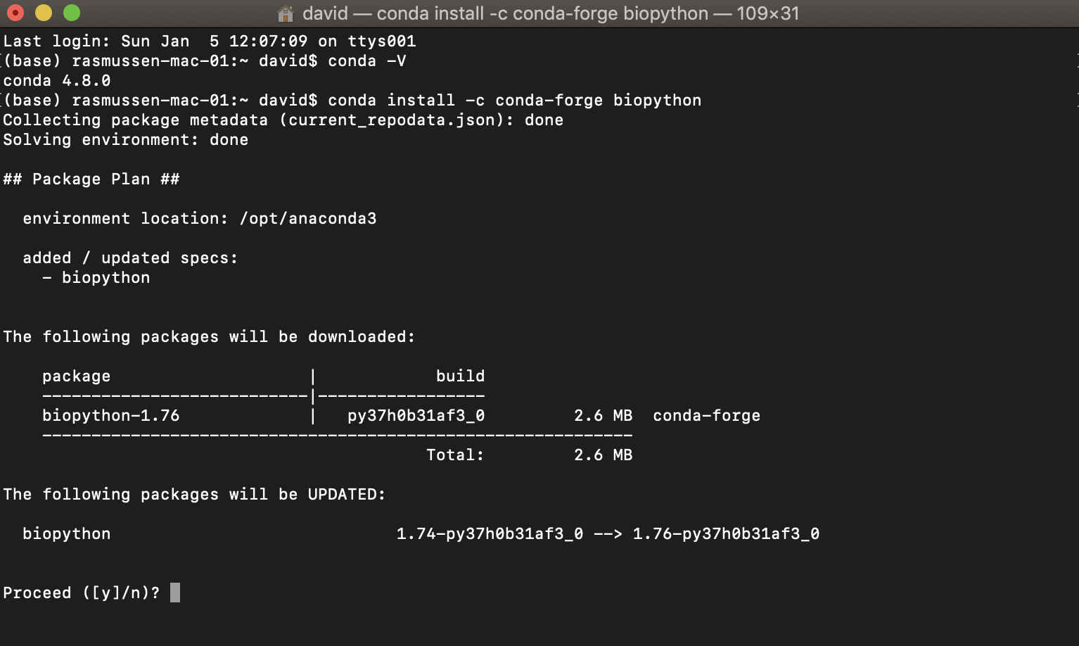 Installing Biopython