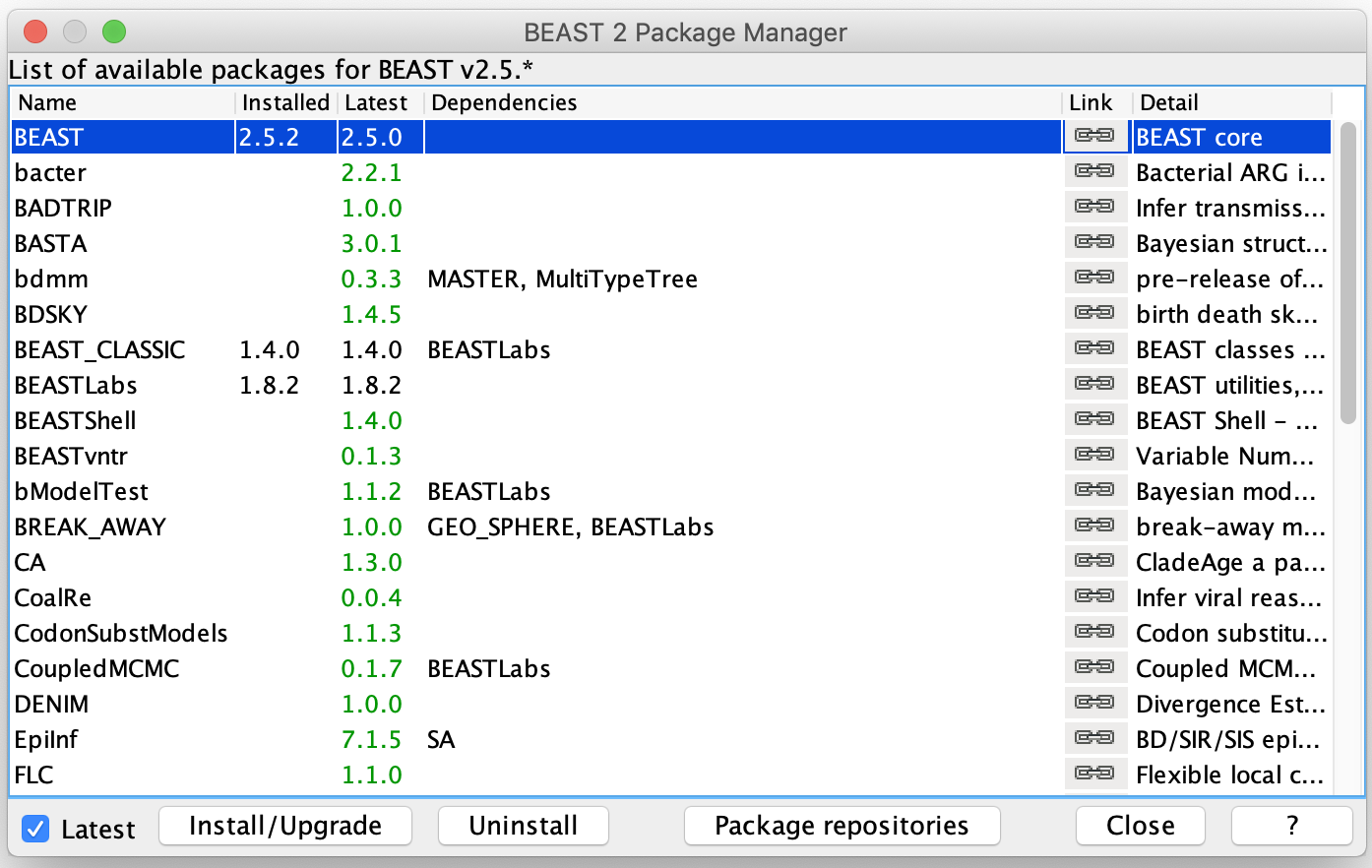 Installing BEASTlabs and BEAST-CLASSIC